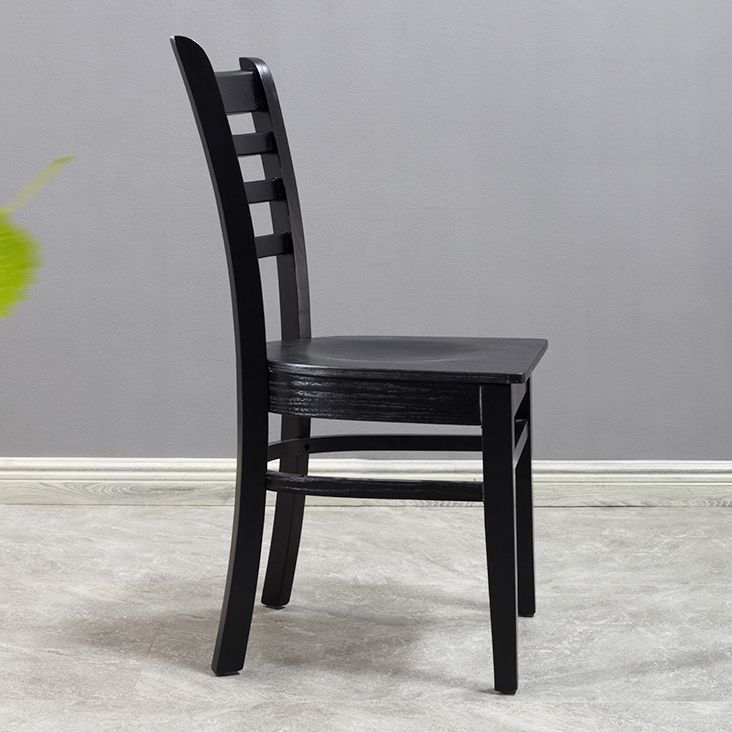 Chaise d'appoint de salle à manger traditionnelle en bois, chaise à dossier en échelle de 16,5 pouces de large pour un usage domestique