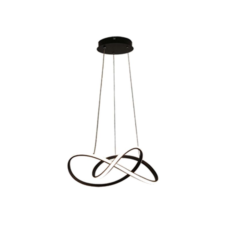 Black Twisted LED Ceiling Lamp Modern Acrylic Lighting for Living Room Bedroom