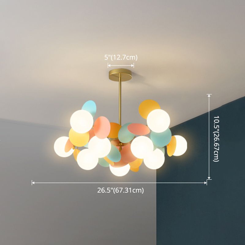 Balloon suspension des luminaires suspendus Cartoon Métallique Drop Pendant avec une teinte en verre pour la chambre