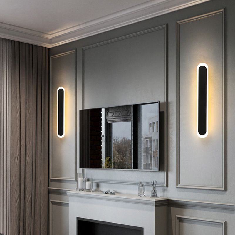 Modern Minimalist Style Linear Wall Mounted Light Fixture Metal Wall Sconce Lighting for Living Room