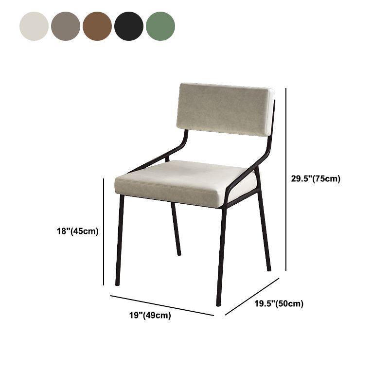 Industrial PU Leather Dining Chair Open Back Upholstered Dining Side Chair