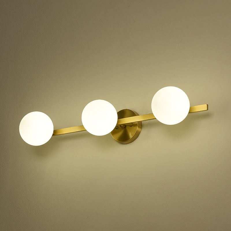 Industrial Golden Light Glass Globe Shaded Bath Vanity Lighting for Bathroom