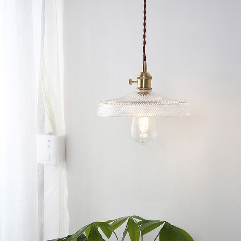 1 Light Ceiling Light Modern Transparent Glass Ceiling Fixture for Restaurant