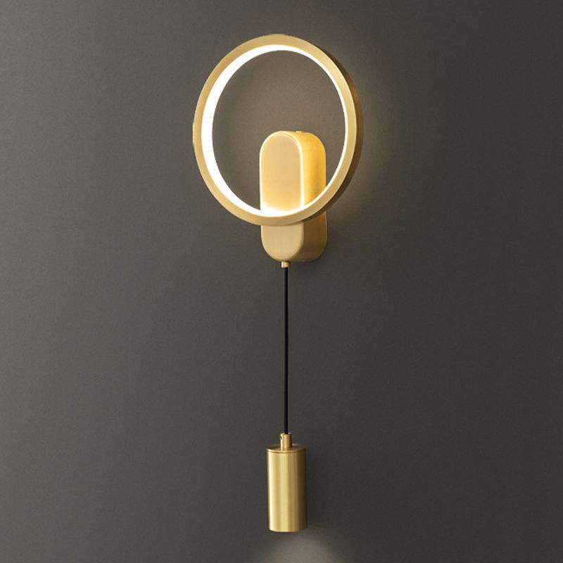 Minimalism LED Wall Sconce 2-Light Brass Sconce Lighting for Bedroom
