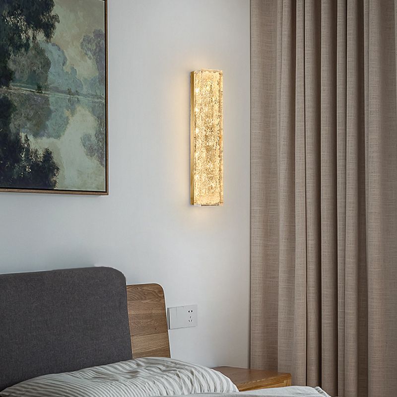 Rectangle Modern Wall Mounted Fixture Solid Brass and Resin LED Wall Sconce