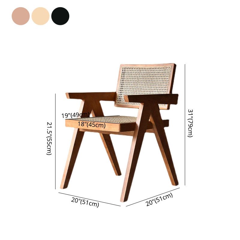 Silla de madera de fresno de estilo tradicional, silla individual con brazo trasero abierto para cocina