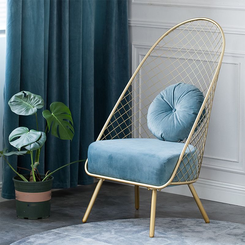 Glam 23.6" Wide Pillow Back Sponge Metal Frame Armless Chair