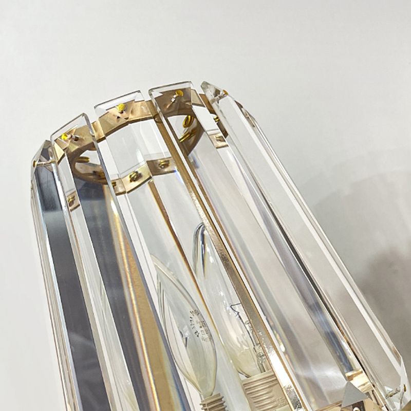 Crystal Geometric Shape Wall Sconces Modern 1 Light Wall Mount Light Fixture in Gold