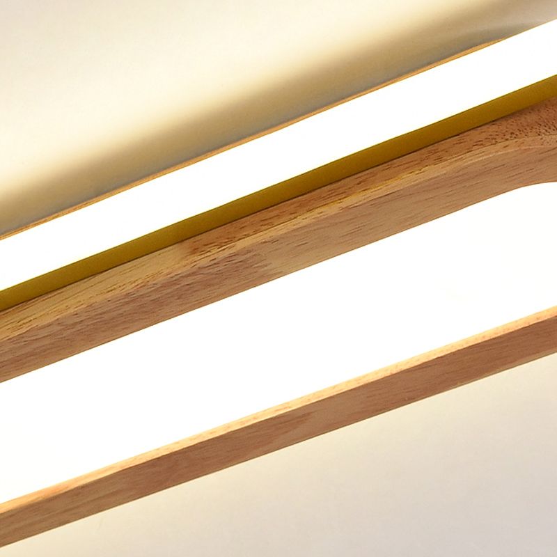 Luminaires de plafond affleurants modernes, plafonnier en bois pour salon