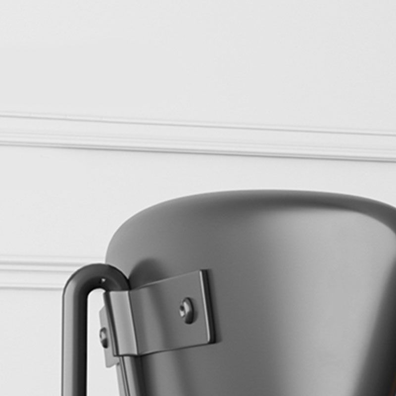 Industrial Style Armless Chair Open Back Side Leather Chair with Metal Base