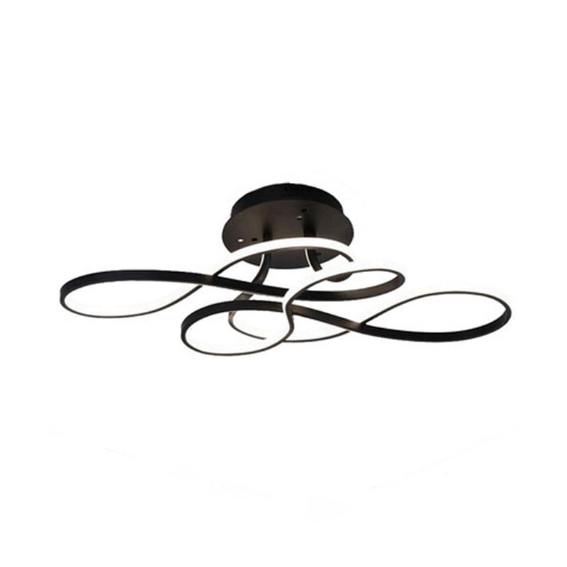 Twisting Living Room Ceiling Mounted Light Acrylic Minimalist LED Semi Flush Mount