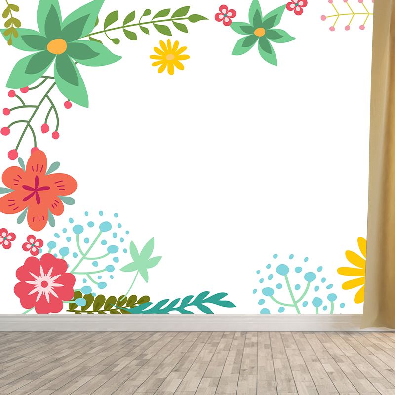 Mildew Tropical Plant Mural Resistant Wallpaper for Home Decor