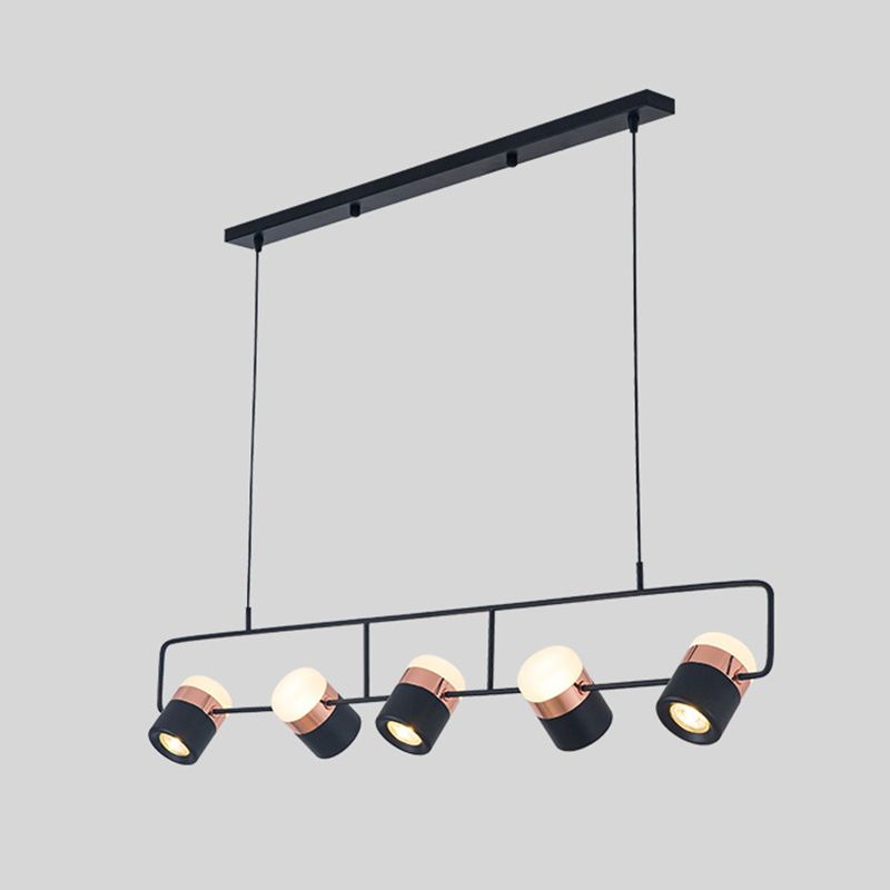 Contemporary Style Cylinder Island Lighting Ideas Metal Island Light Fixtures