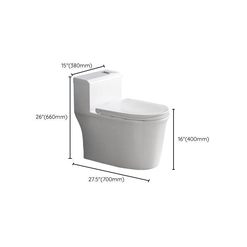 Contemporary Siphon Jet Toilet Bowl White Ceramic All-In-One Toilet