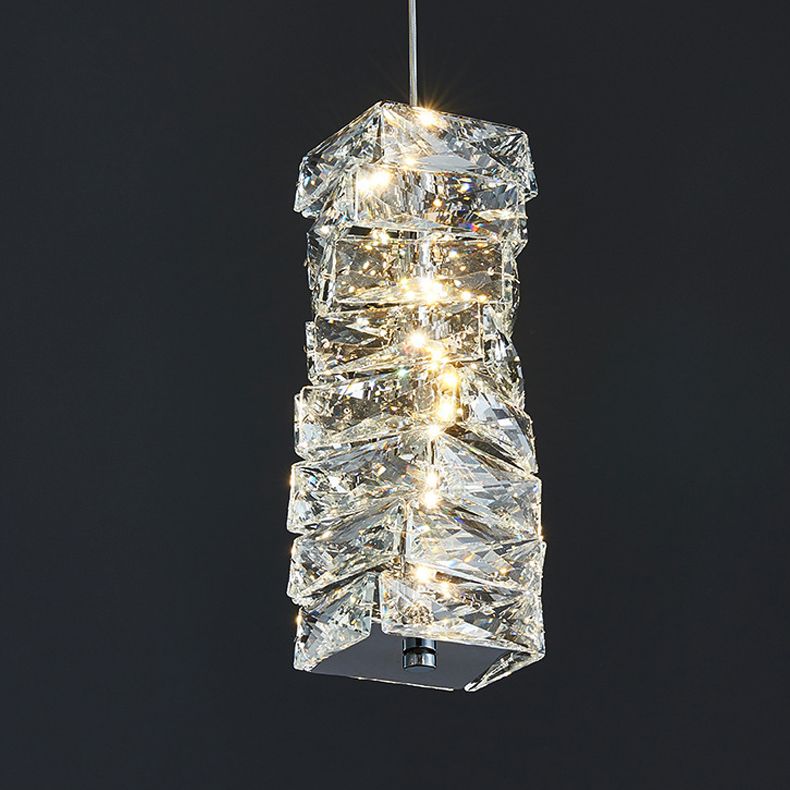1 lumière suspension géométrique Pendant style moderne Crystal Plafond plafond