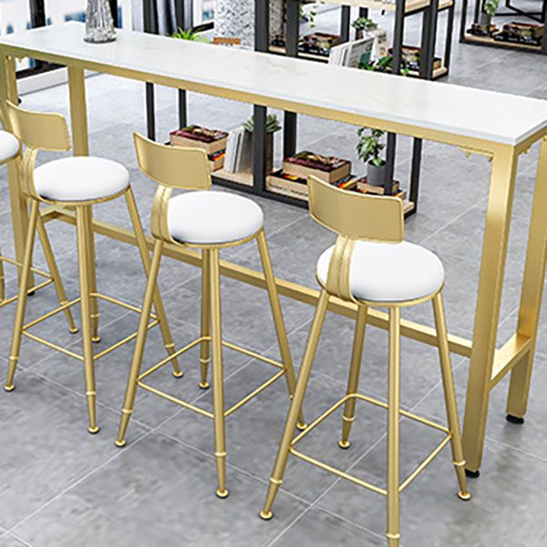 Glam 1/2/5 Pieces Bar Table Set Rectangle Bar Table with Metal High Stools for Home