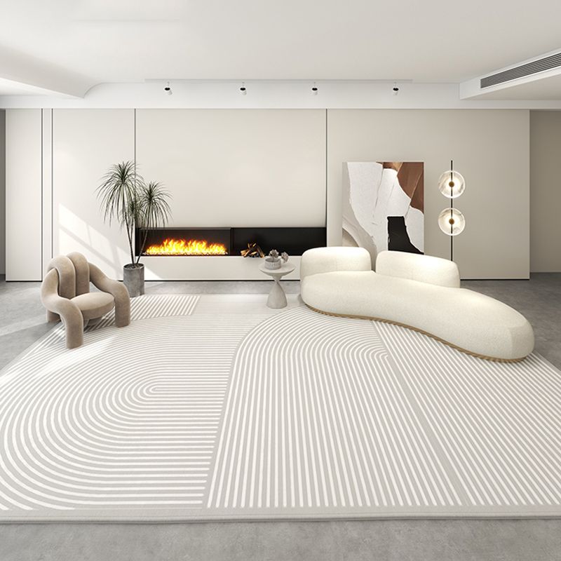 Contemporary Area Rug Contrast Striped Rectangle Indoor Rug Adults Stain Resistant Carpet