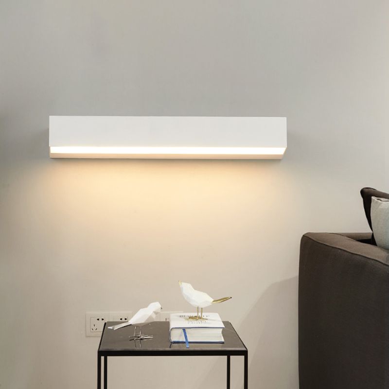 Modern Minimalist Style Rectangle Flush Mount Wall Sconce Aluminum 1 Light Wall Mount Light Fixture for Bedroom