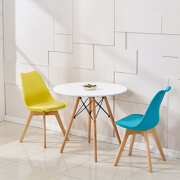 Contemporary Beech Wood Chairs Solid Back Side Kitchen Chair (Set of 4)