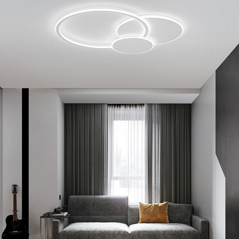 Luminaires encastrés modernes en métal blanc avec abat-jour en silicone