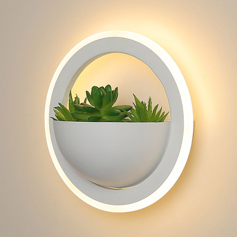 Nordic LED Wall Mounted Light Creative Green Plant Wall Lamp for Corridor