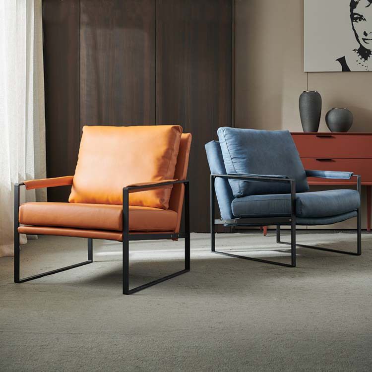 Solid Color Mid-century Modern Armchair Sled Arm Chair for Living Room