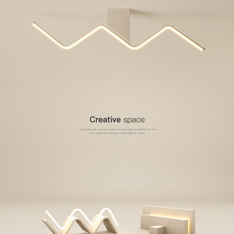 1 Light Linear Flush Mount Ceiling Light Modern Metal Ceiling Light Fixture