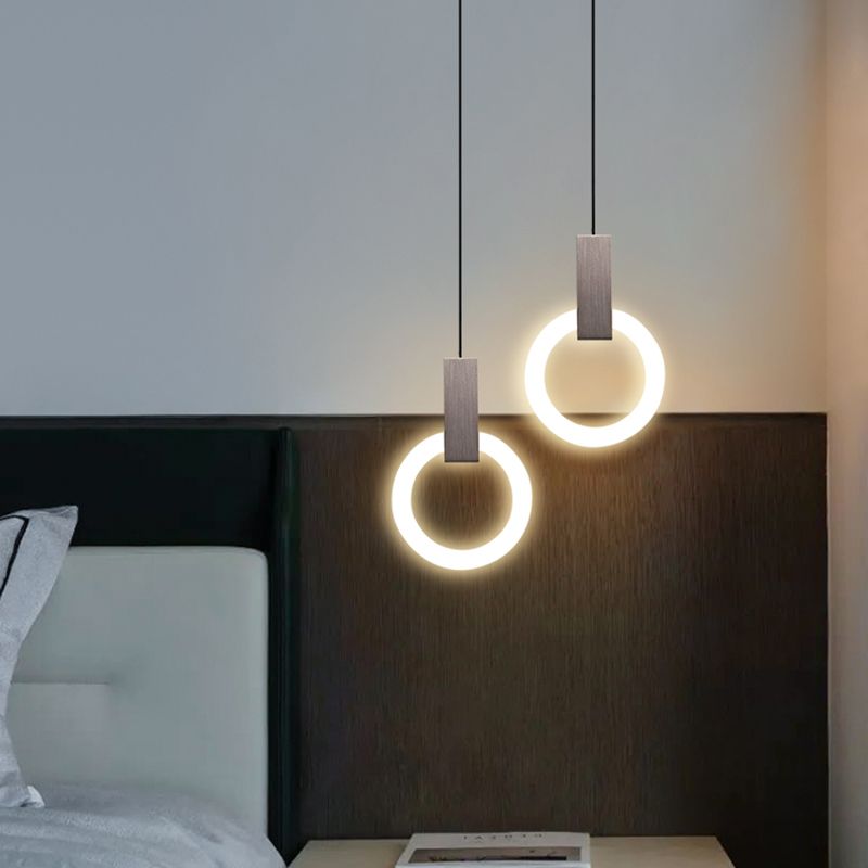 Circle Shape Metal Pendant Lights Modern Style Hanging Lamps