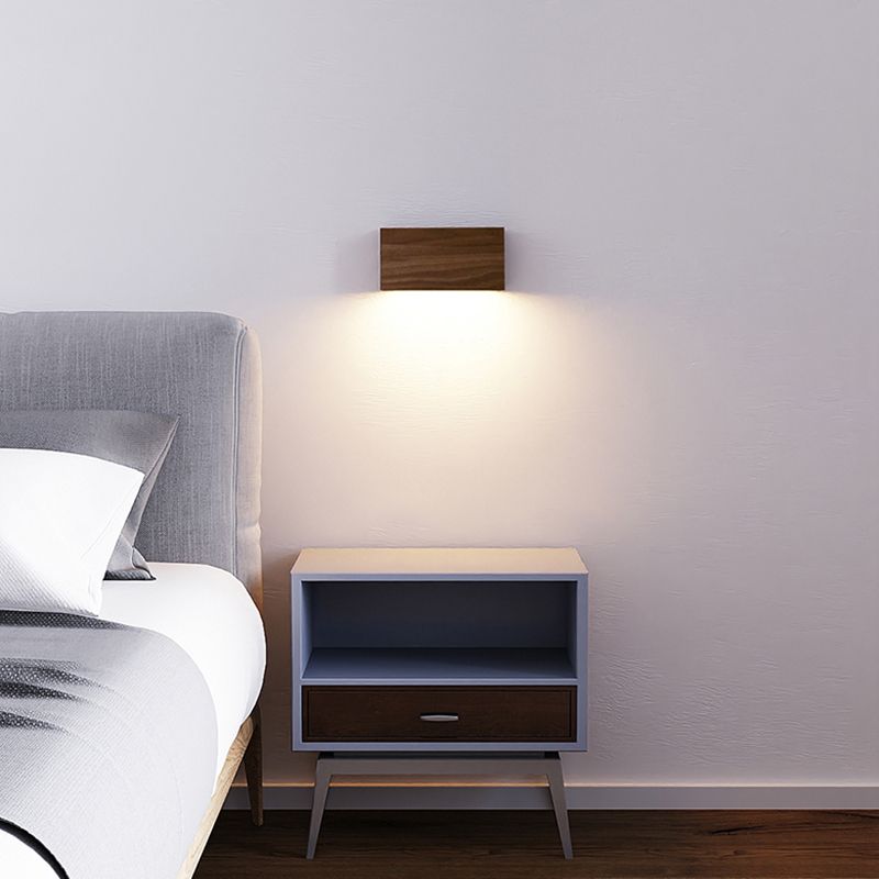 Moderno de estilo minimalista de estilo rectangular de lámpara de madera de lámpara de madera