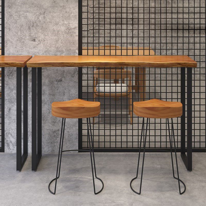 Industrial Style Solid Wood Bar Table Rectangle Bar Dining Table for Indoor