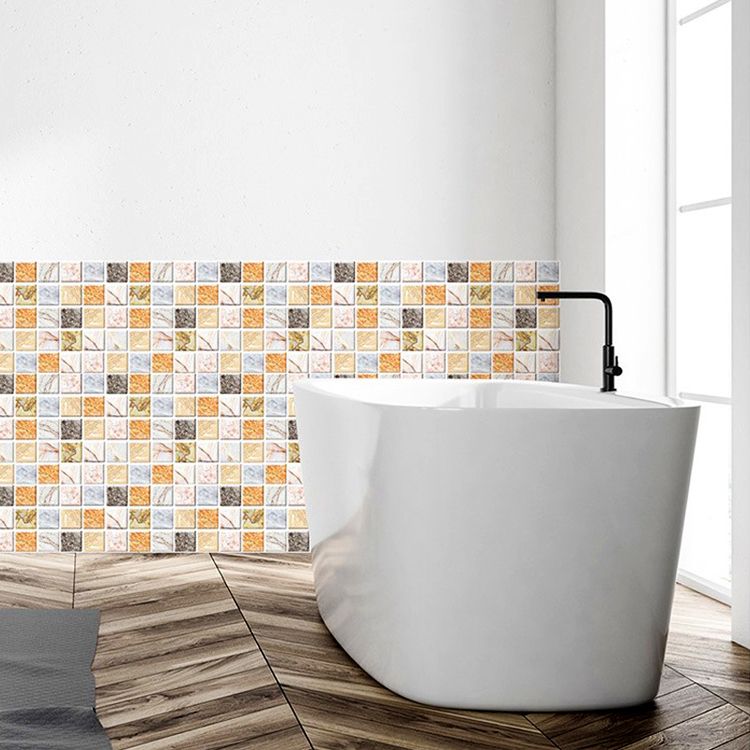 Square Peel and Stick Tile Mosaic Waterproof PVC Peel & Stick Tile for Shower 5-Pack