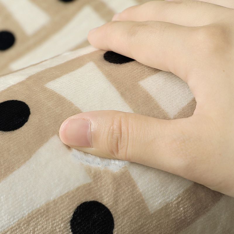 Black Modern Rug Polyester Abstract Grid Rug Non-Slip Backing Rug for Living Room