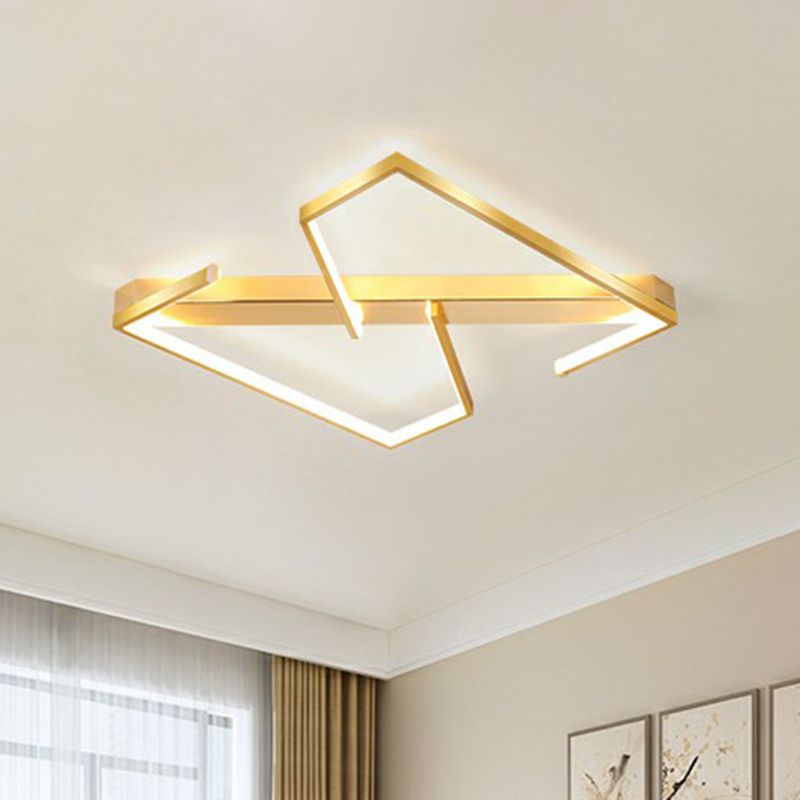 Z-ähnliche Deckenleuchte Simplicity LED-Einbauleuchte für Schlafzimmer aus Metall in Gold