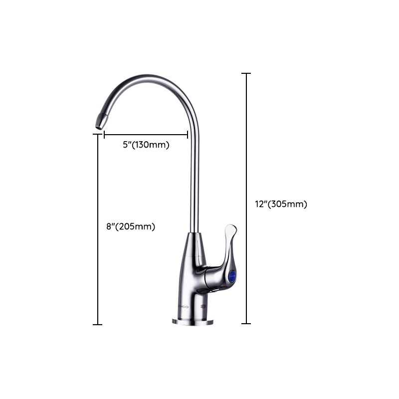 Modern Style Copper Kitchen Faucet Gooseneck Lever Handle Kitchen Faucet