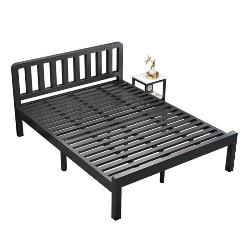 Contemporary Metal Bed Frame Solid Color Slat Bed with Custom Gold Legs