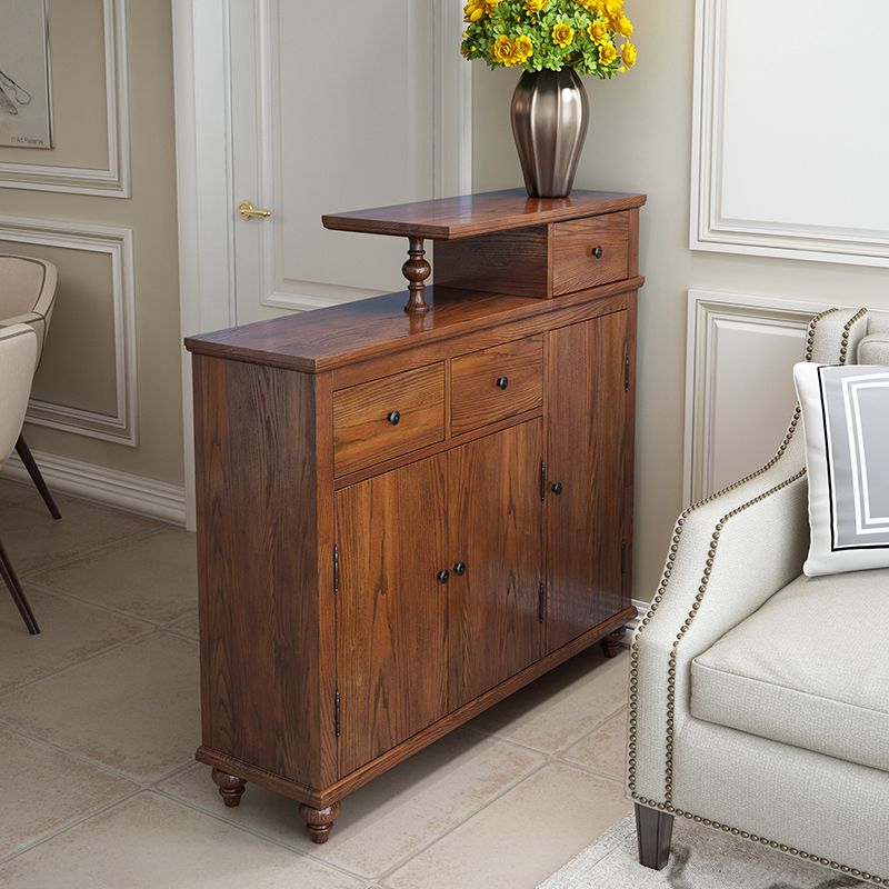 Distressed Wood Cabinet Wood 3 - Doors and 3 - Drawer Accent Cabinet