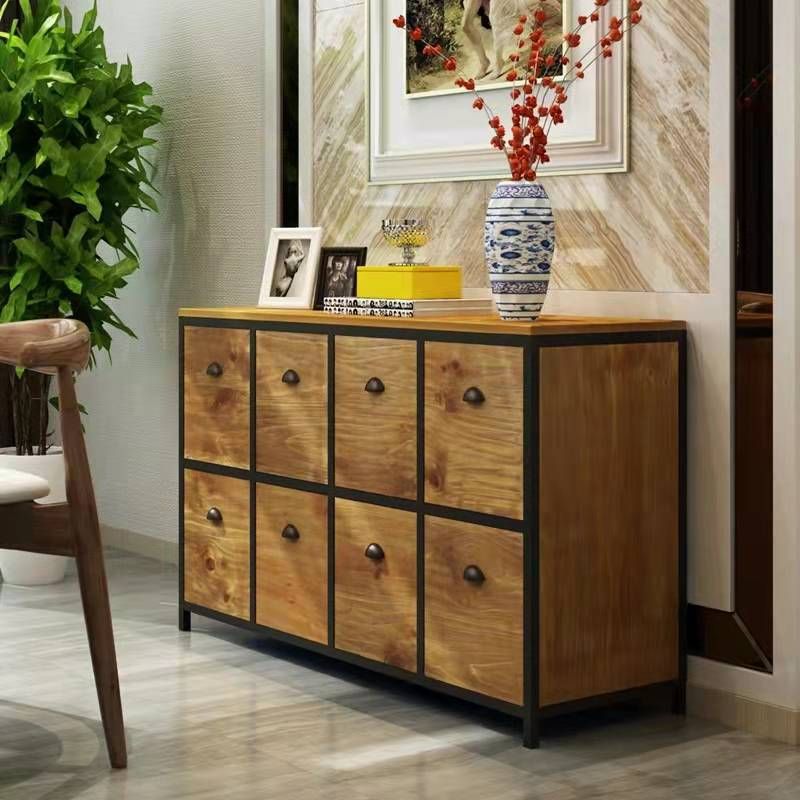 29.5" Tall Solid Wood Apothecary Accent Chest Rectangular Storage Cabinet with Drawers