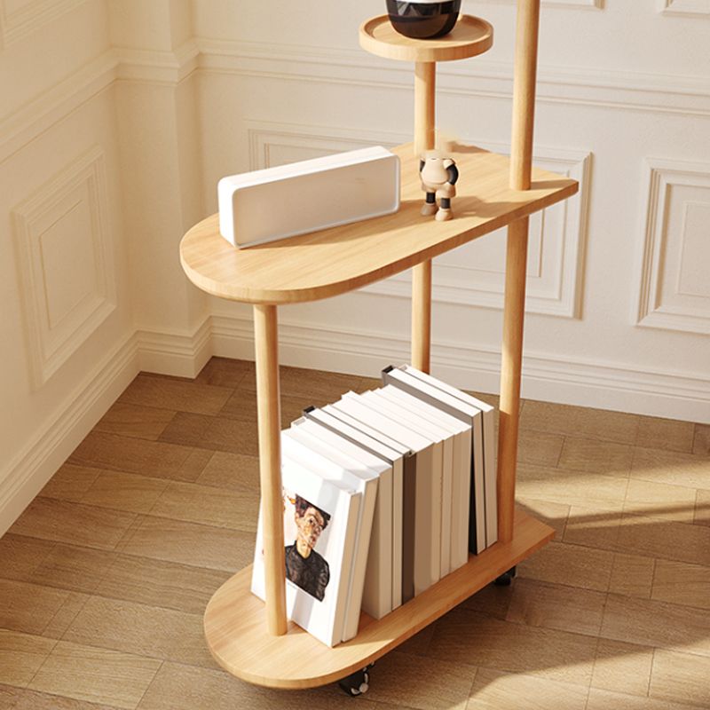 Contemporary  Wooden Oval Top Side Table  End Table36.22" High with Storage