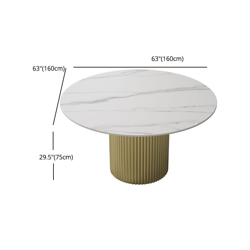 Glam 1/7 Pieces Dining Set Circular Stone Dining Table for Kitchen