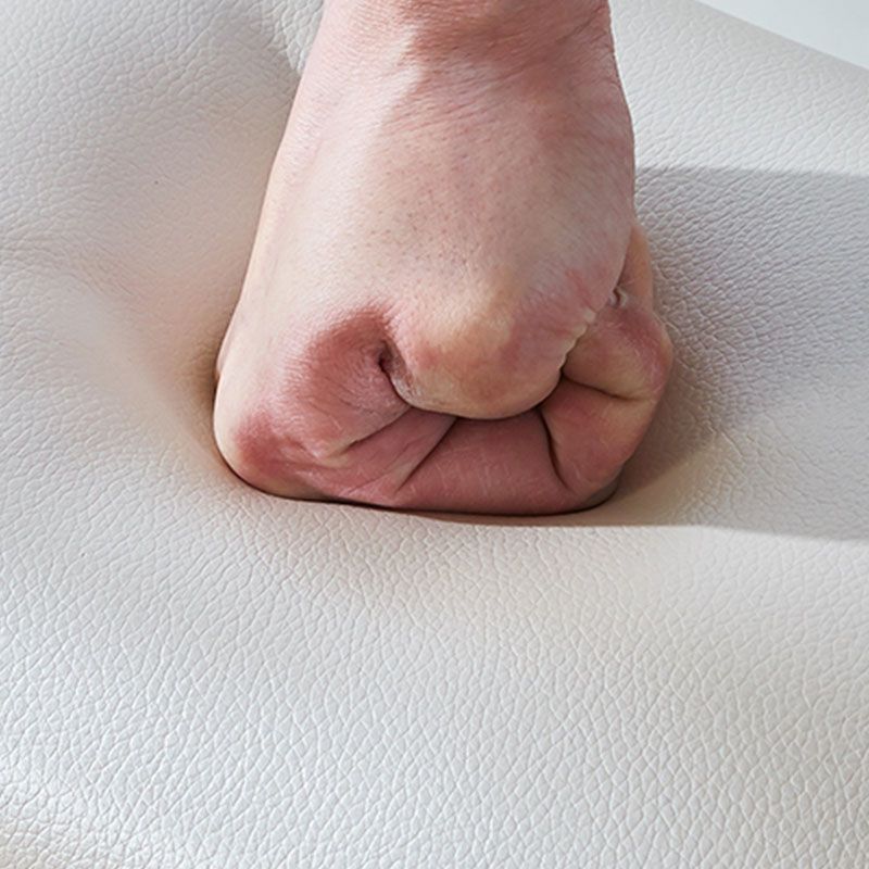 Glam Pouf Ottoman Faux Leather Solid Color Water Resistant Carving Rectangle Pouf