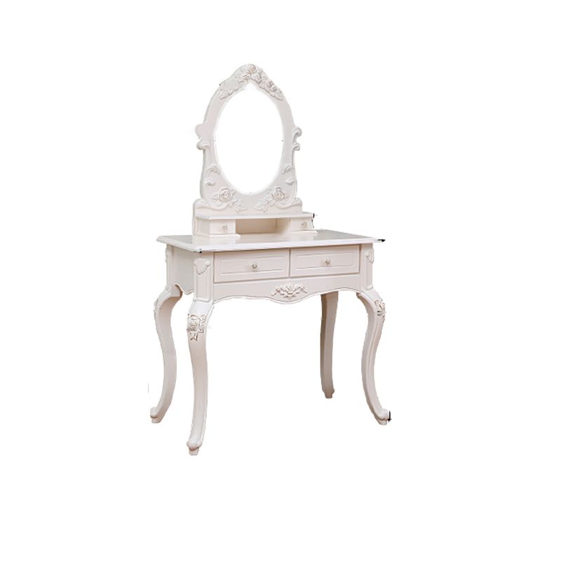 Victorian Bedroom With Drawer Mirror Solid Wood Makeup Vanity Set