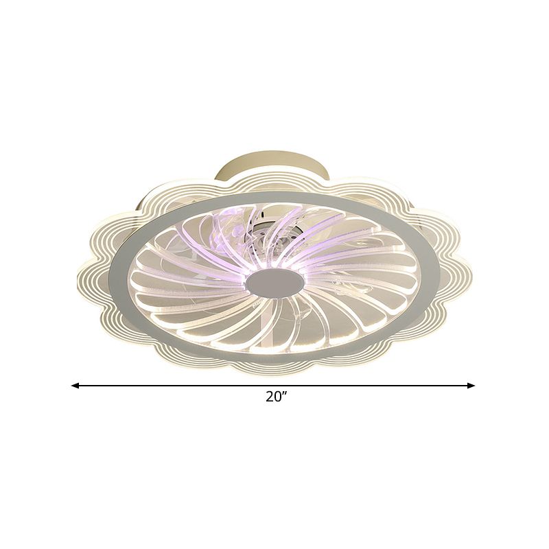LED CHAMBRE ARRIBLE PROSIBLE LETUIRE CONtemporaine Clear Semi Flush Mount Fixture avec une teinte en acrylique de fleurs, 20 "de largeur