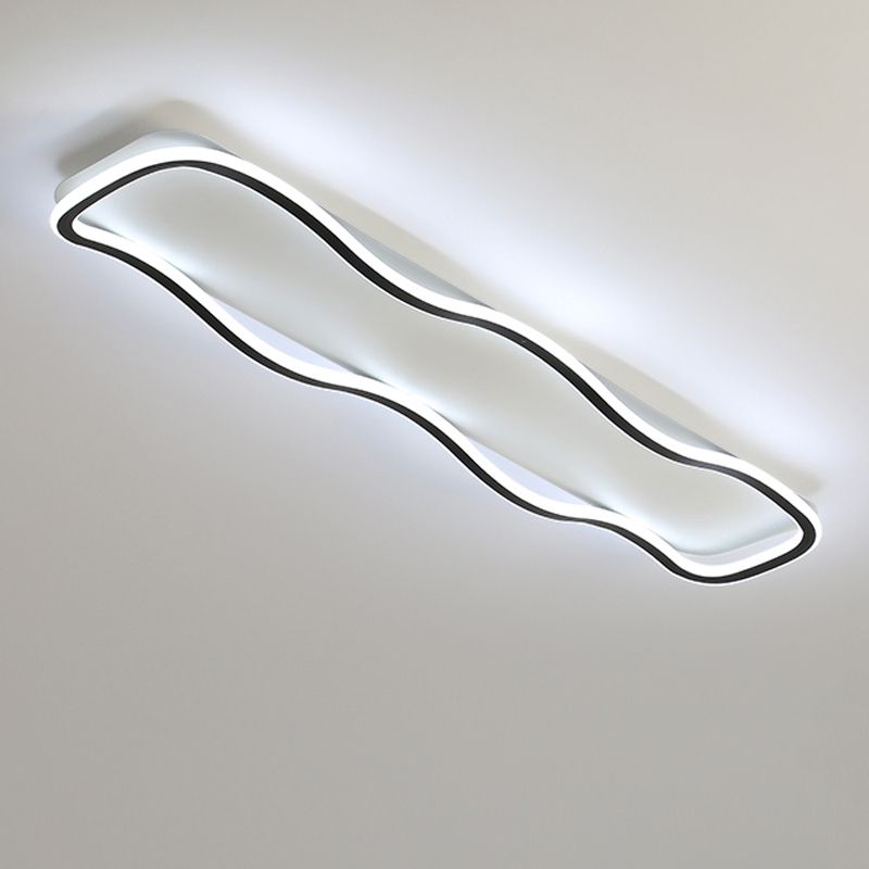 Metal Geometric Shape Flush Ceiling Light Modern Style 1-Light Flush Mount Lighting