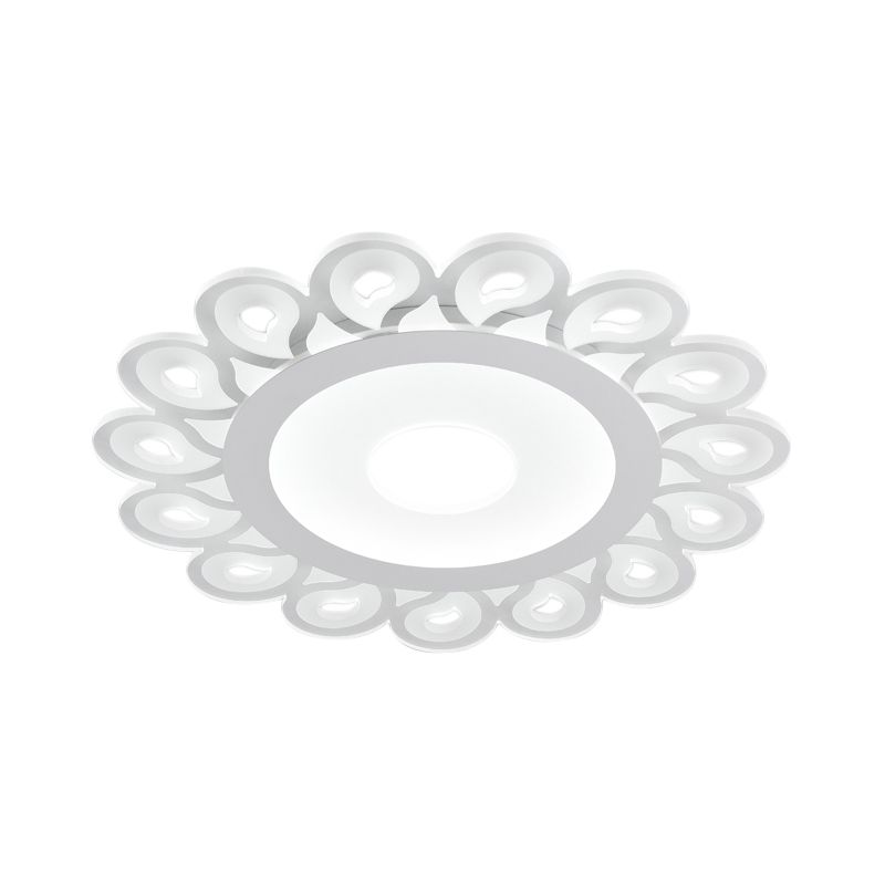 Modern Acrylic Circular Ceiling Light with Drop Pattern LED Flush Mount Ceiling for Living Room in White, 16 "/19.5" /23.5 " Dia