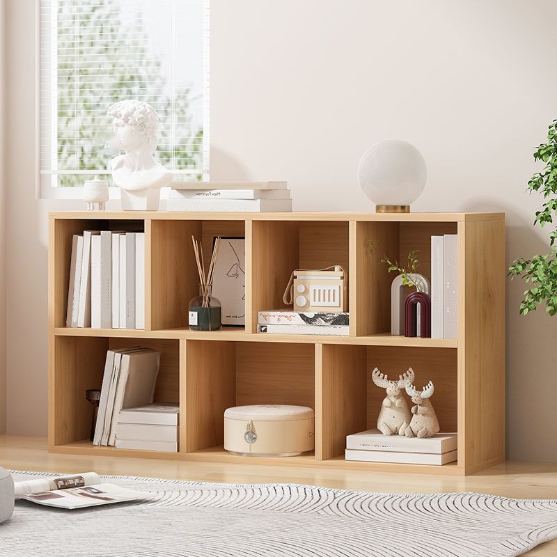 Standard Closed Back Bookshelf Engineered Wood Scandinavian Bookcase