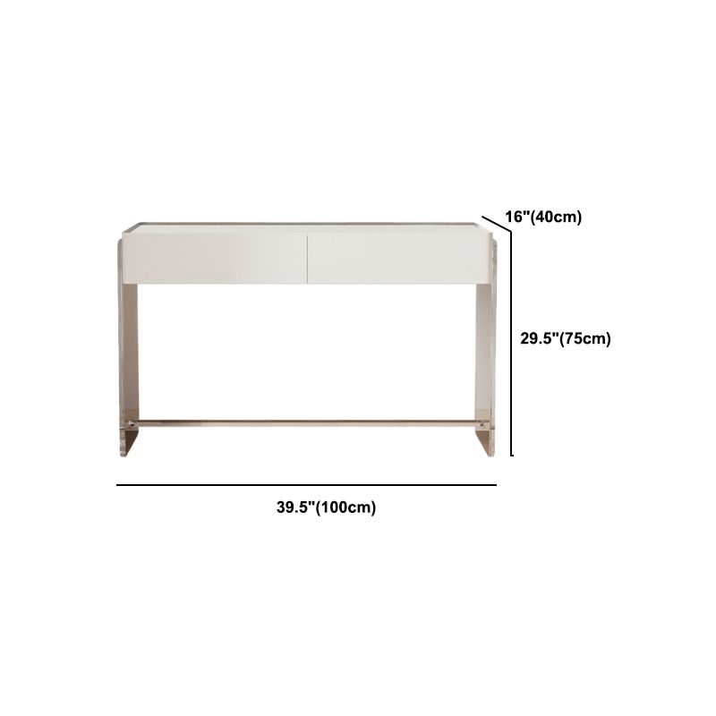 Modern Vanity Makeup Dressing Table Acrylic Stool Set in White