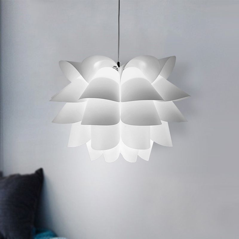 15 "/18"/20.5 "Lampada a soffitto a sospensione di loto bianco moderno 1 luce a sospensione acrilica Light