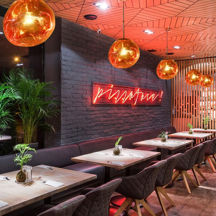 Luci a soffitto appeso a roccia Mid-secolo creatività moderna di vetro soffiato a sospensione a sospensione per il ristorante