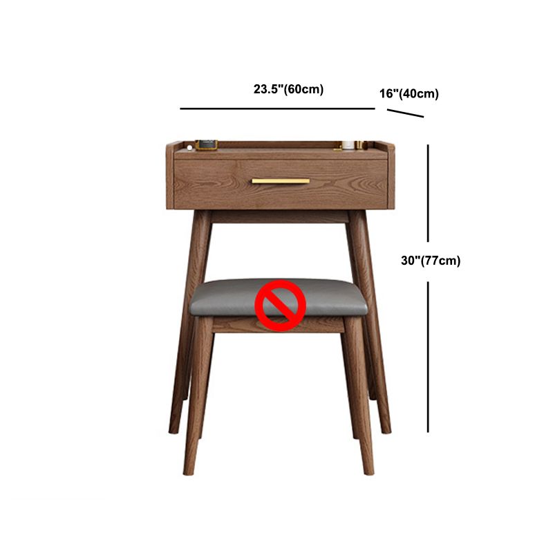 Traditional Wooden Makeup Vanity Set With Drawer for Bedroom