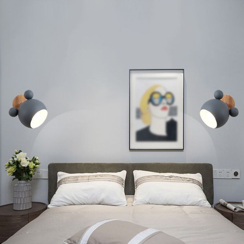Metal Wall Lights Modern Macaron Style 1 Light Wall Sconce for Bedroom